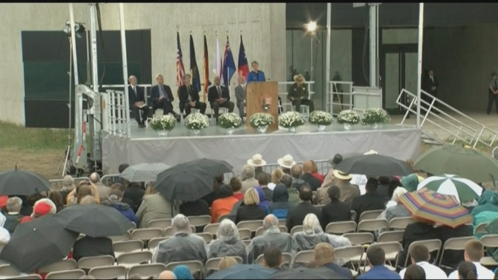 Dedication ceremony for Flight 93 memorial exhibit in Shanksville Pennsylvania