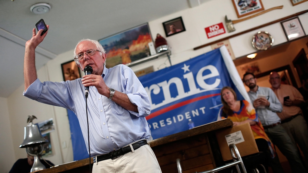 Democratic presidential candidate Bernie Sanders was tweeting up a storm during the Republican presidential debate