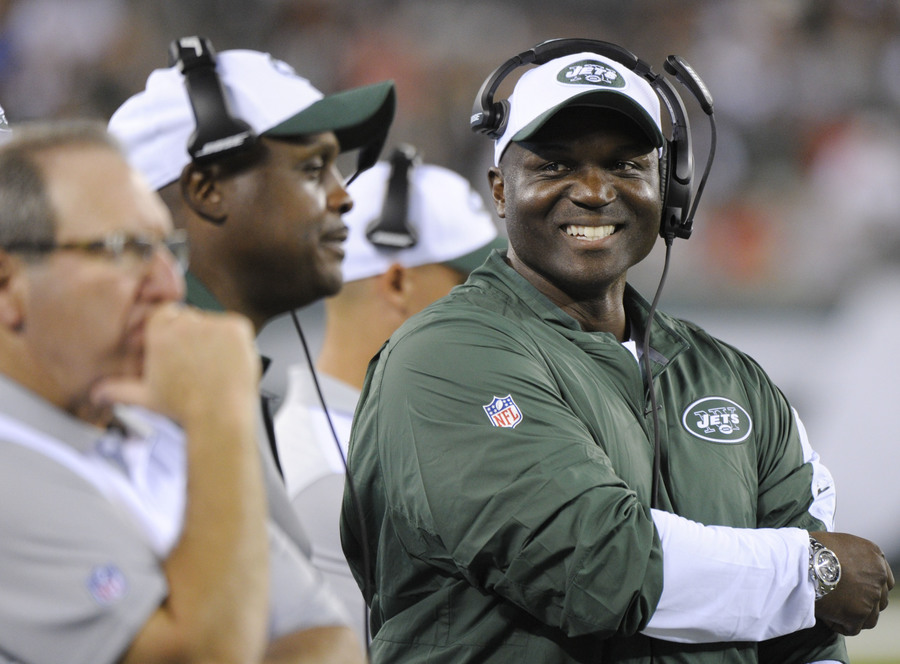 New York Jets head coach Todd Bowles reacts during the second half of a preseason NFL football game against the Atlanta Falcons in East Rutherford N.J. New York Jets coach Todd Bowles is a big fan of R&B