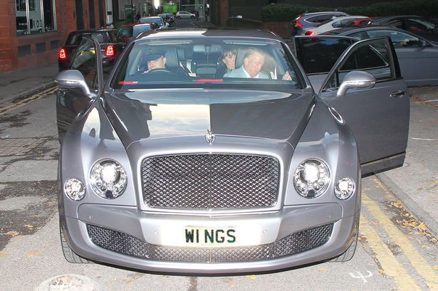 Manchester United Louis van Gaal and wife Truus are chauffeur driven to Wing's Chinese Restaurant in a Bentley with a WINGS number plate on Sunday evening. The couple were joined by a family friend to celebrate Truus's birthday