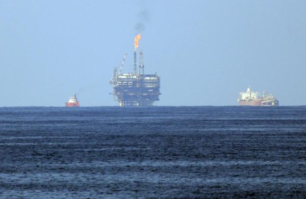 Eni's Bouri Offshore oil terminal is seen off