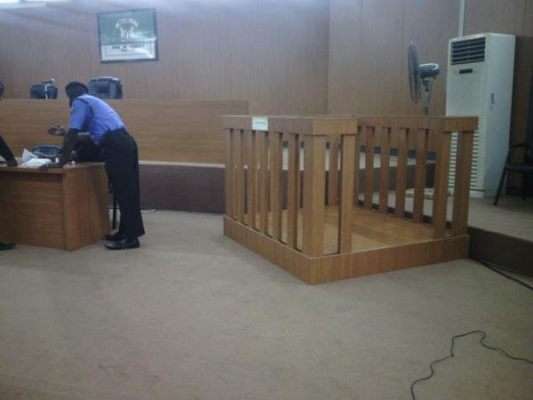 Empty dock at Senate President Bukola Saraki's trial