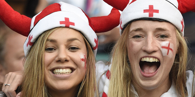 English rugby fans wait for the opening ceremony