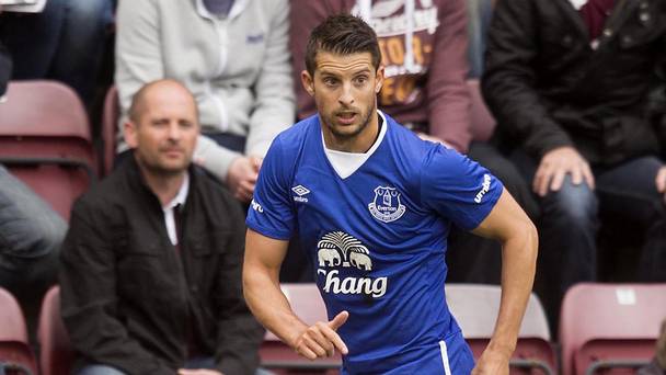 Everton's Kevin Mirallas had only been on the pitch 112 seconds when he received a red card