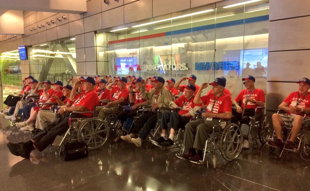 A group of 27 veterans departed from Eisenhower National Airport this morning on the eighth Kansas Honor Flight of the year