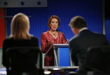 Republican presidential candidate and former Hewlett Packard CEO Carly Fiorina responds to a question at a Fox-sponsored forum for lower polling candidates held before the first official Republican presidential candidates debate of the 2016 U.S. president