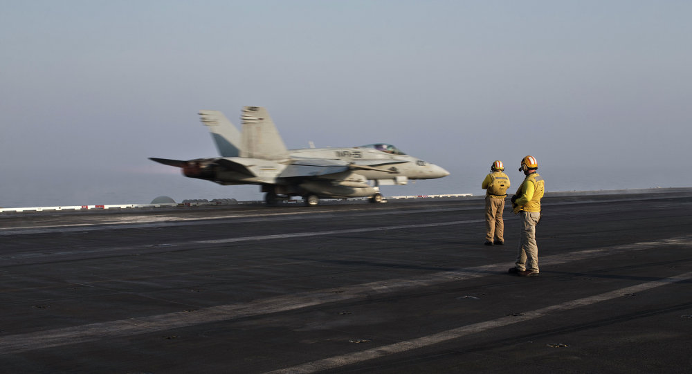 Pilots onboard of the US Marine fighter jet aircrafthave flown missions into both Iraq and Syria part of the over 6,800 airstrikes carried out since August 2014