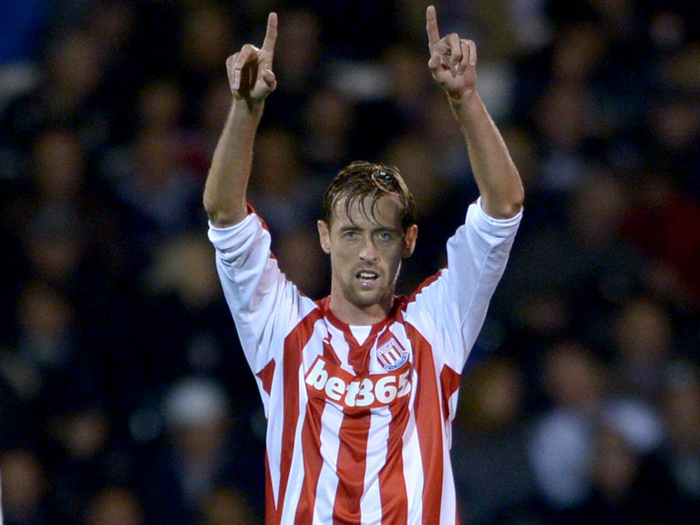 Peter Crouch celebrates his winner