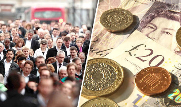 Workers in London walk to work