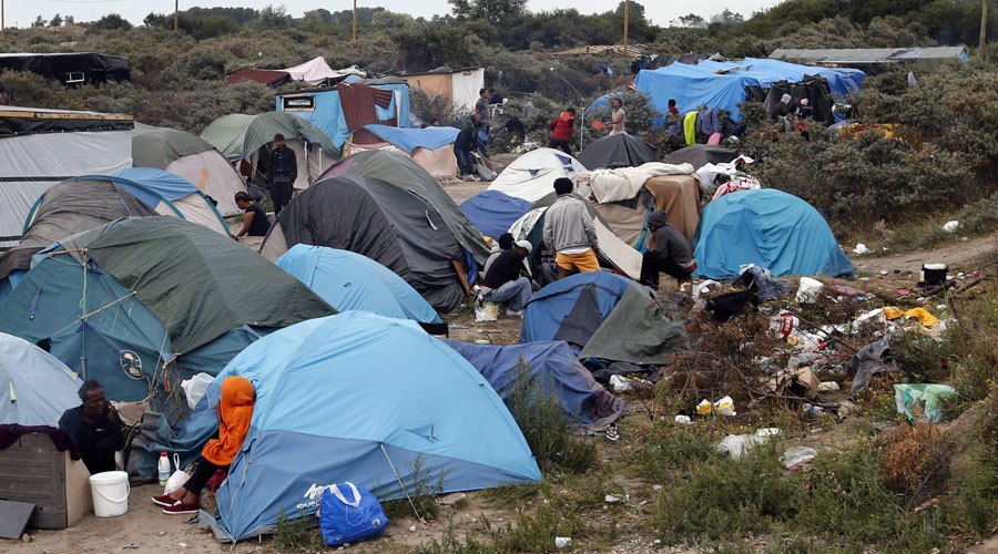 General view of tents in the makeshift camp called'The New Jungle in Calais France