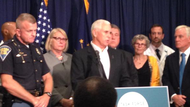 Gov. Pence and other officials announce anti-drug task force on Sept. 1 2015