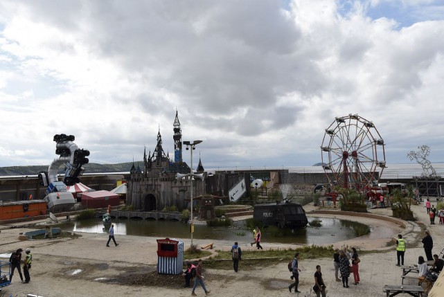 Graffiti artist Banksy announced the opening of a dystopian theme park in a British seaside town