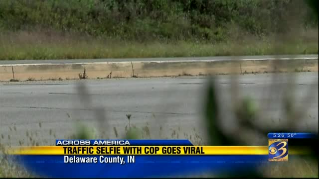 Indiana man's selfie during traffic stop goes viral story image