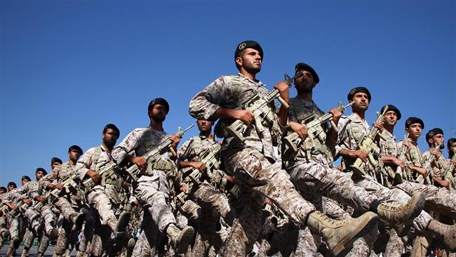 Iranian Army forces take part in a parade marking the Sacred Defense Week in Tehran