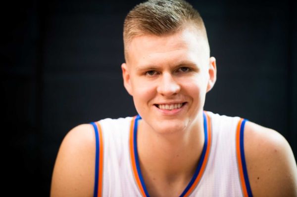 The New York Knicks Kristaps Porzingis poses during