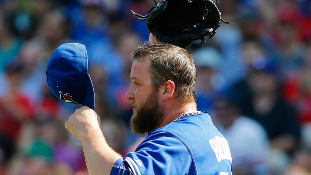 Left-hander Mark Buehrle returns to the mound for the Blue Jays on Tuesday night in the opener of a three-game interleague series at Atlanta. The 36-year-old will make his first start since Sept. 7 at Boston where the Red Sox touched him for five earned