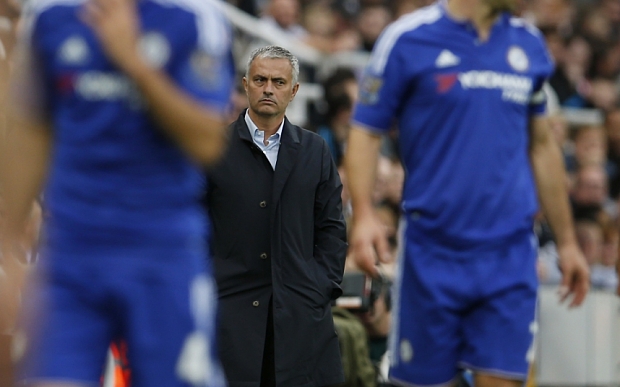 Jose Mourinho looks angry at Newcastle