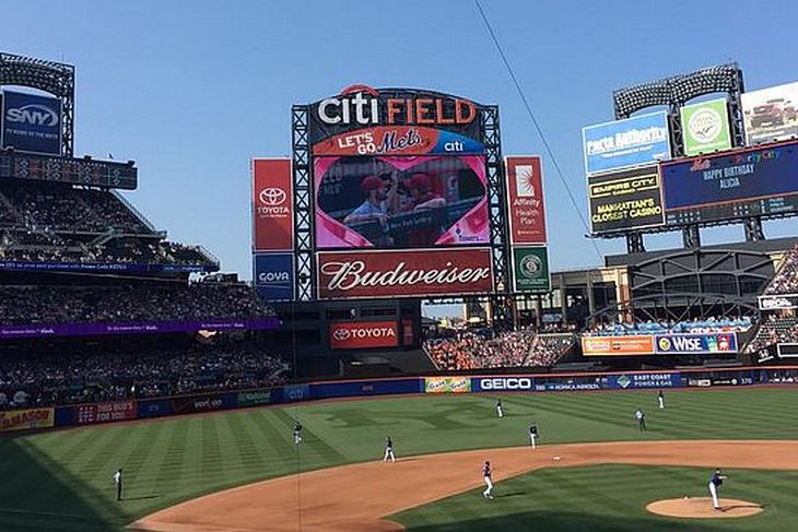 Kiss cam at Citi Field showing two players from the Arizona Diamondbacks.- Jesse Haskell