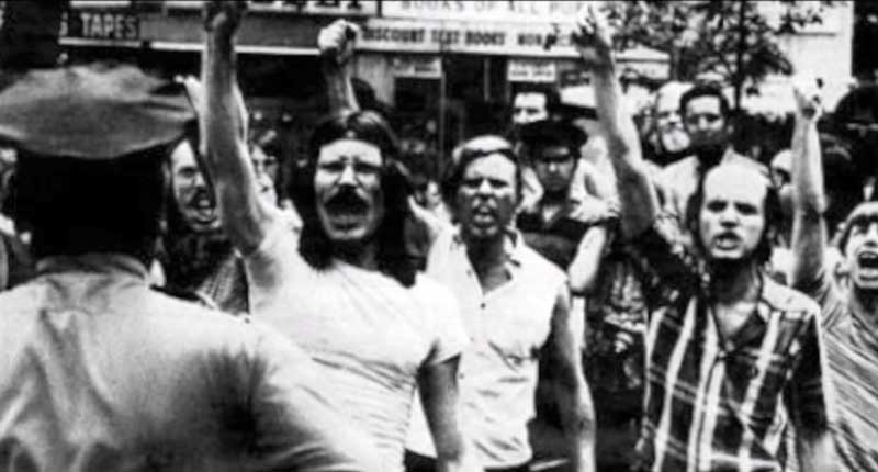 Screenshot from protests at Stonewall Inn