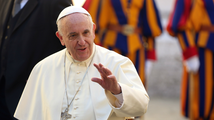 Pope Francis before meeting with Cuban President Raul Castro in Vatican City Vatican