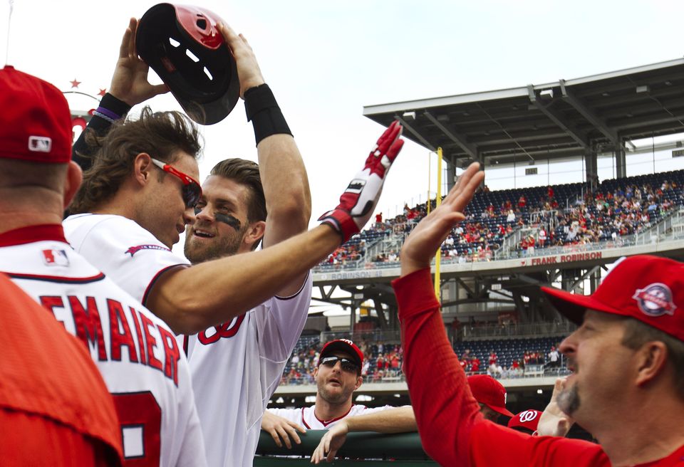 Nationals&#39 Harper Papelbon in dugout fight in loss to Phils