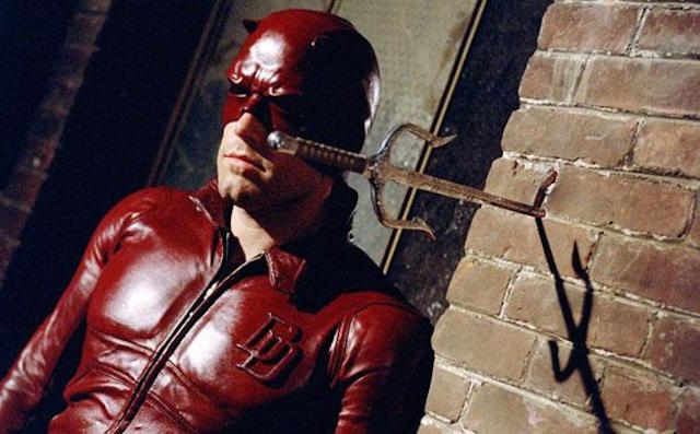 Ben Affleck looking dejected as Daredevil