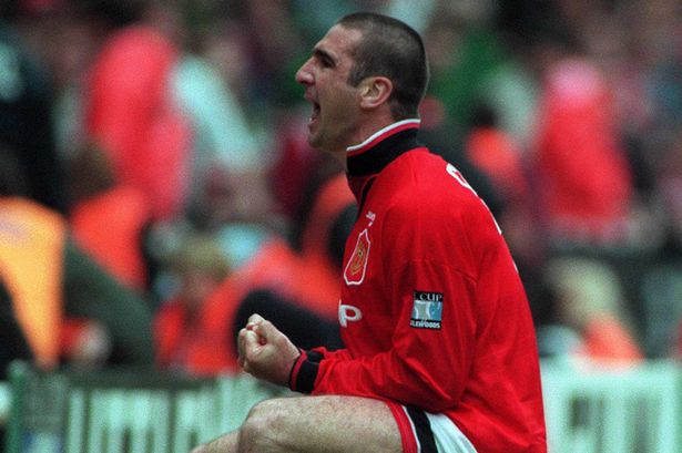 Eric Cantona Manchester United Football Player Captain celebrates after scoring a goal dbase msi brochure