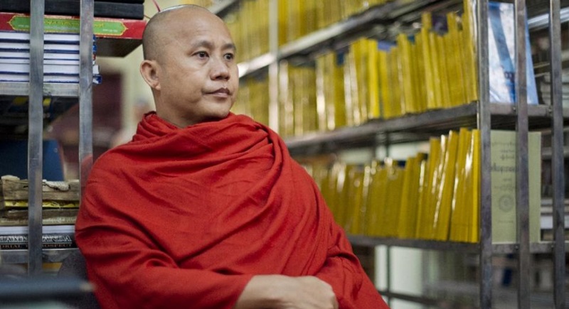 Myanmar monk Wirathu whose anti Muslim campaign has stoked religious tensions in the Buddhist-majority nation is interviewed in a Mandalay monastery