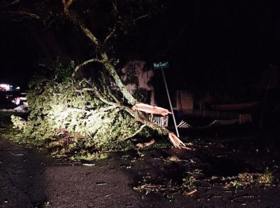 Reported Tornado Causes Extensive Damage Near Charleston, South Carolina