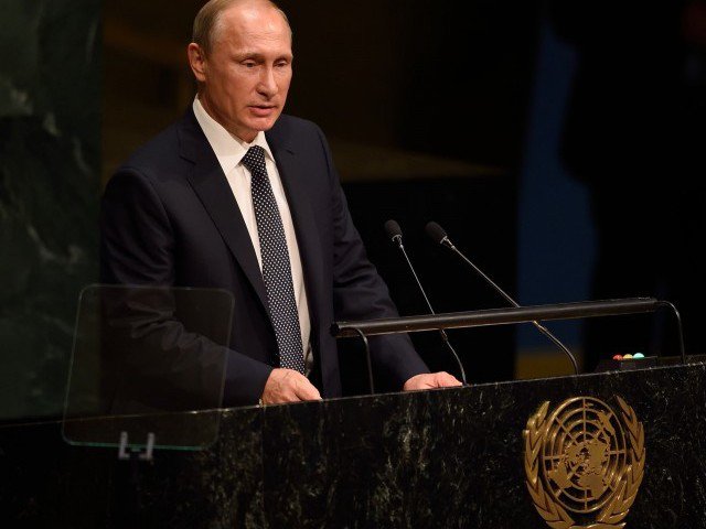 Russia's President Vladimir Putin addresses the 70th session of the United Nations General Assembly