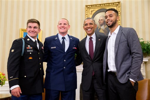 Barack Obama Alek Skarlatos Spencer Stone Anthony Sadler