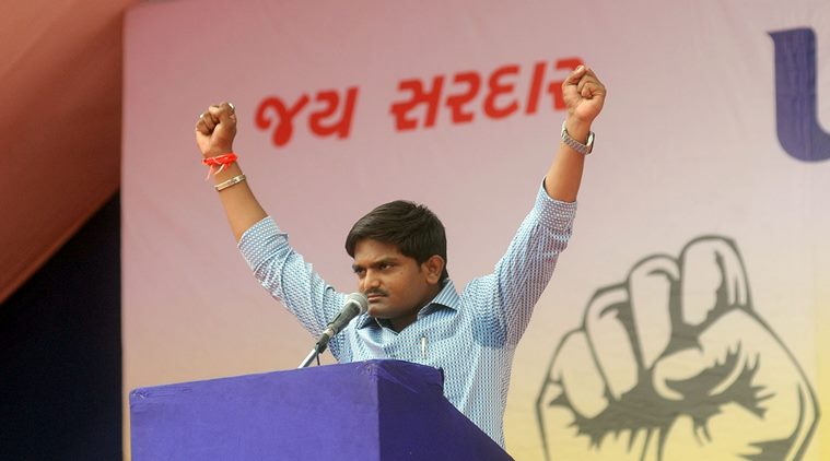 Patidar Anamat Andolan Samiti leader Hardik Patel. Express