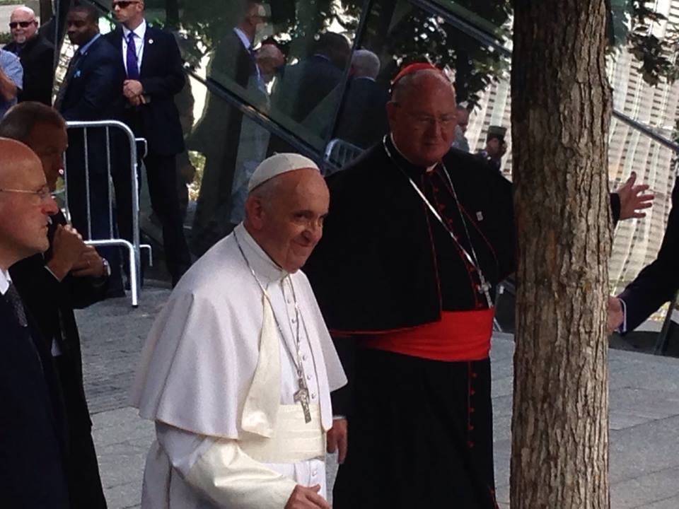 Pope Francis at the World Trade Center today