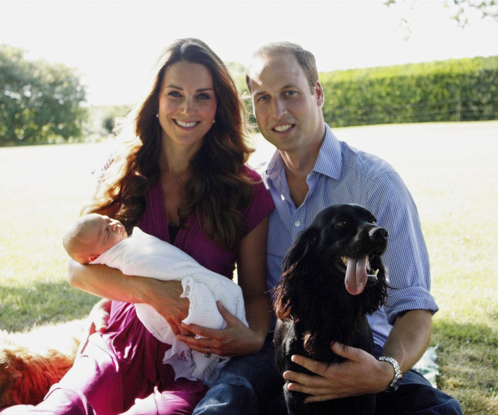 Lupo gets the royal nod making it into Prince William's support network. Here the family pose for a happy snap shortly after Prince George's birth in 2013