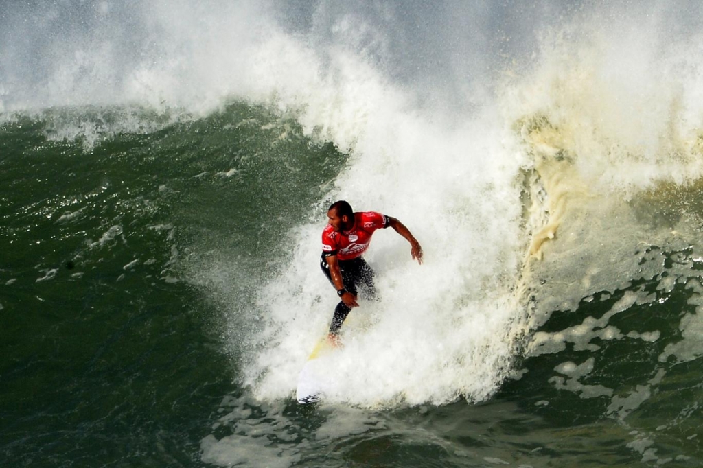 Brazilian surfer Jadson Andre competes during his Quicksilver Pro surfing championship