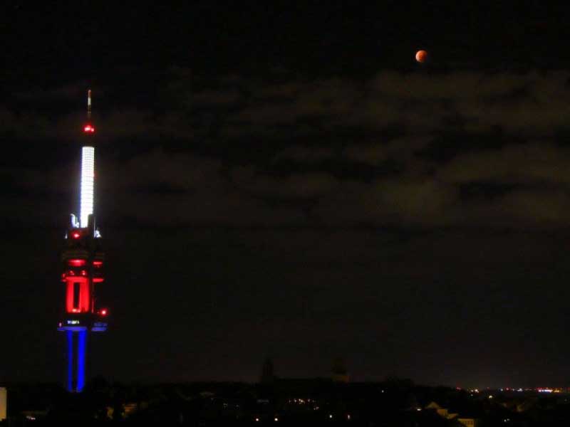 Lunar eclipse in Prague