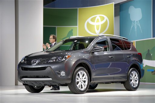 The new Toyota RAV4 is unveiled at the LA Auto Show in Los Angeles Wednesday Nov. 28 2012. The annual Los Angeles Auto Show opened to the media Wednesday at the Los Angeles Convention Center. The show opens to the public on Friday November 30. (AP Pho