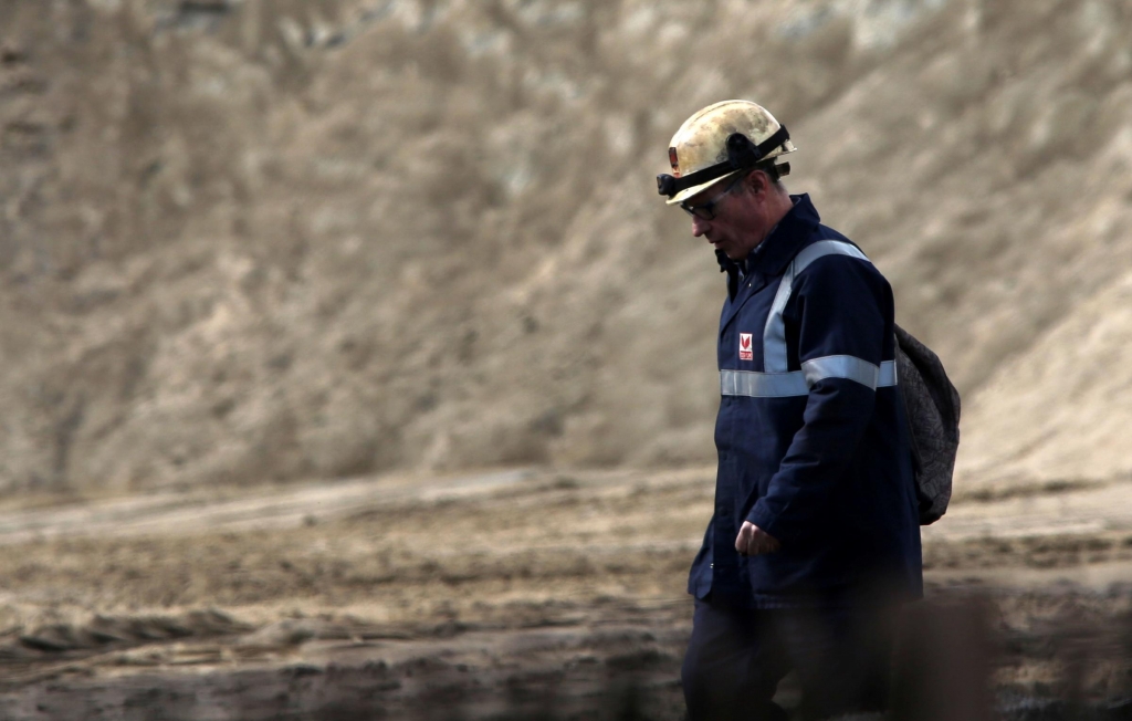 STEEL BLOW A worker at the SSI Redcar Ironworks on the day steelmaking was suspend on Teesside