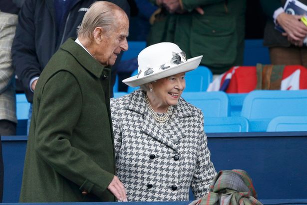 Britain's Queen Elizabeth and Prince Philip take their seats to watch the FEI European Eventing Championship at Blair Castle Scotland