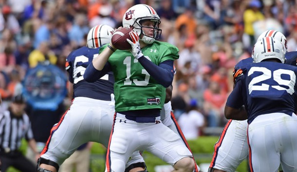 Apr 18 2015 Auburn AL USA Auburn Tigers quarterback Sean White looks to pass during the spring game at Jordan Hare Stadium. Mandatory Credit Shanna Lockwood-USA TODAY Sports