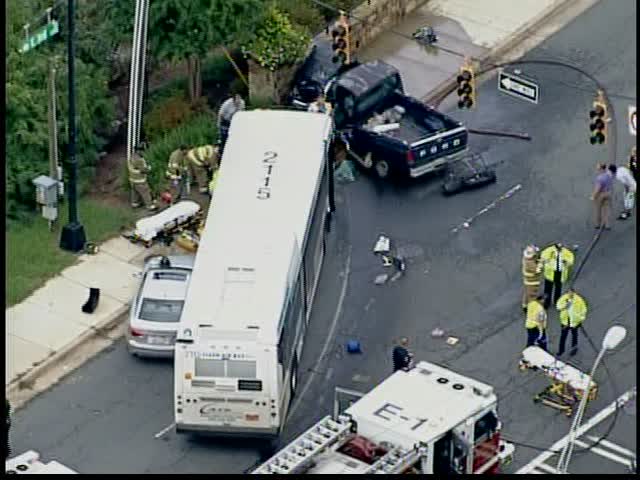 1 dead, 16 injured after Charlotte city bus collides with 2 vehicles; dashcam