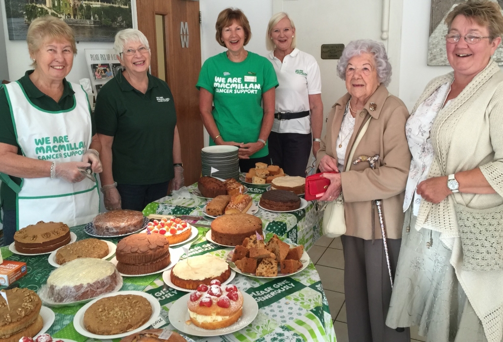 So many cakes to choose from at the Macmillan coffee morning at Pizza Express