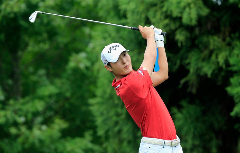 Danny Lee plays a shot in the final round of the Tour Championship