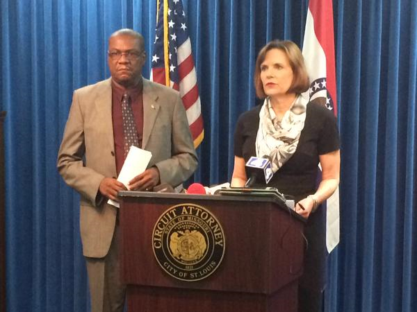 St. Louis NAACP President Adolphus Pruitt and Circuit Attorney Jennifer Joyce hold news conference