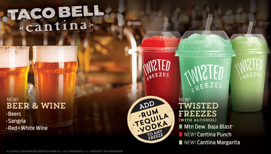 This image provided by Taco Bell shows some of the beverages the chain will soon be offering at a Chicago store