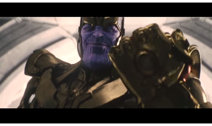 Thanos is seen with his own Infinity Gauntlet in the'Age of Ultron end-credits scene