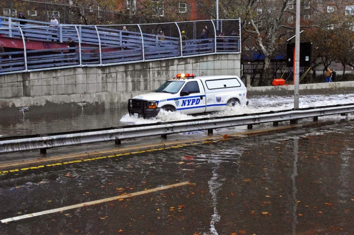 The FDR Drive flooded after Hurricane Sandy