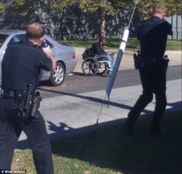 This is the shocking moment a disabled man in a wheelchair was shot dead in a street by Delaware police