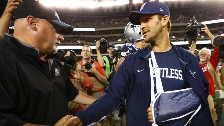 Tony Romo suffered a fractured collarbone at Philadelphia on Sunday