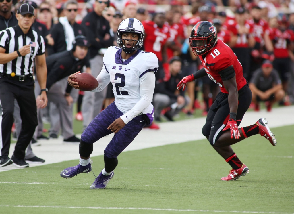 Trevone Boykin threw for 485 yards and 4 touchdowns in a 55-52 win over Texas Tech Saturday		Michael C. Johnson-USA TODAY Sports